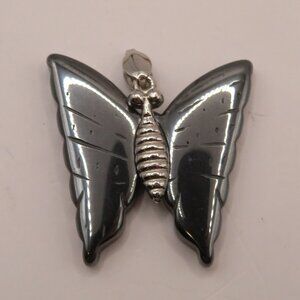 Hematite Butterfly Pendant